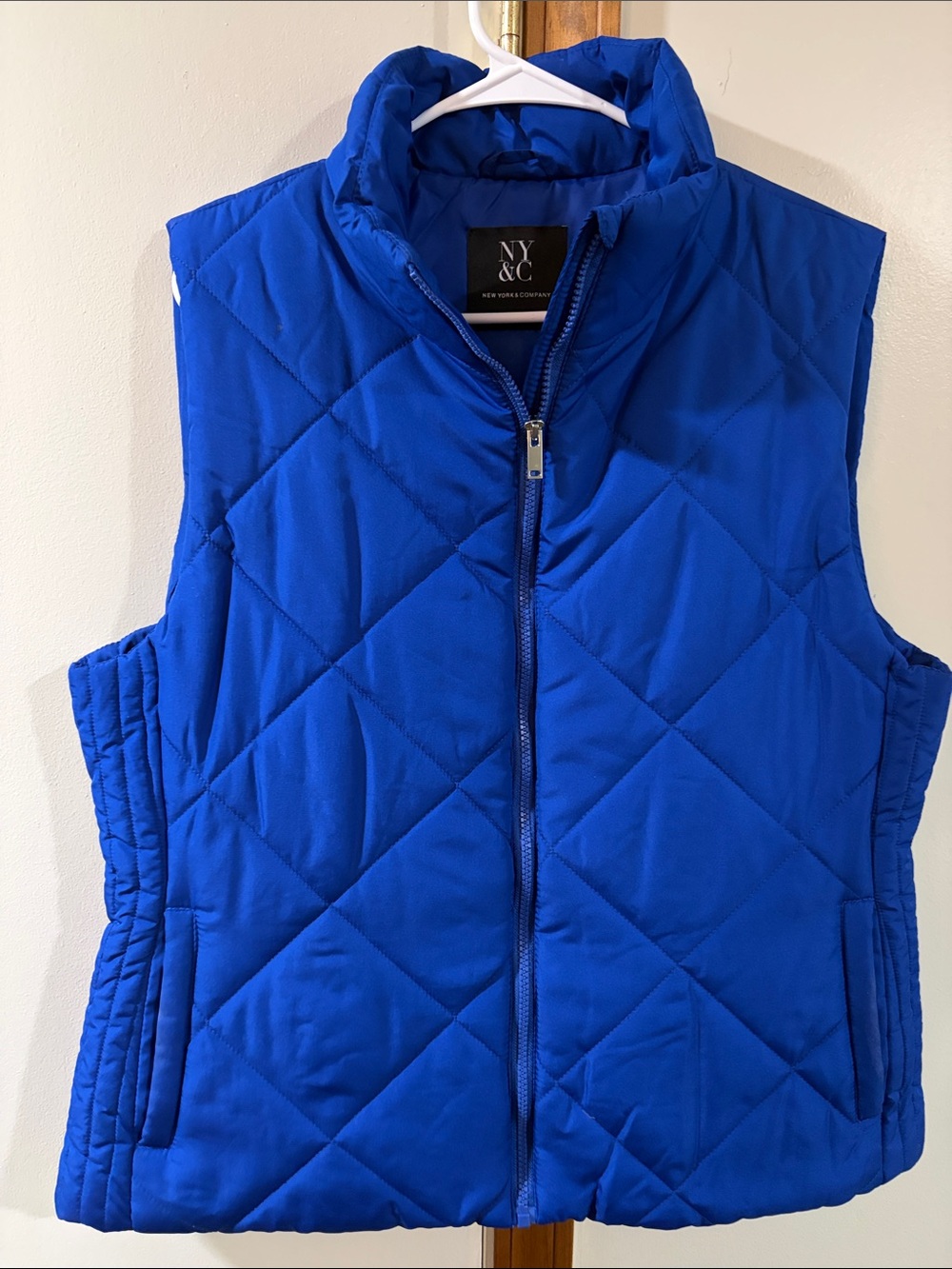 New York & Company Royal Blue Quilted Puffer Vest